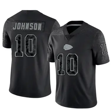 Emmett Johnson Men's Limited Black Kansas City Chiefs Reflective Jersey
