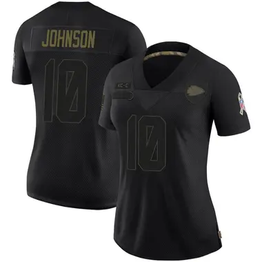 Emmett Johnson Women's Limited Black Kansas City Chiefs 2020 Salute To Service Jersey