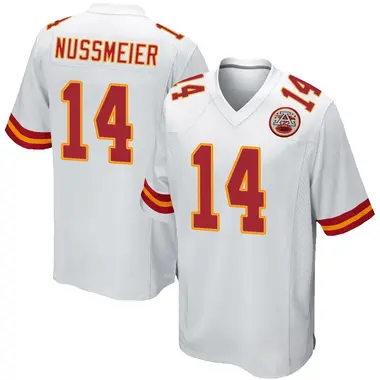 Garrett Nussmeier Men's Game White Kansas City Chiefs Jersey