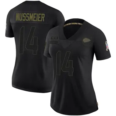 Garrett Nussmeier Women's Limited Black Kansas City Chiefs 2020 Salute To Service Jersey