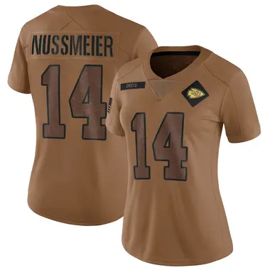 Garrett Nussmeier Women's Limited Brown Kansas City Chiefs 2023 Salute To Service Jersey