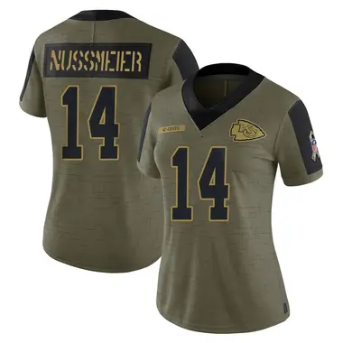 Garrett Nussmeier Women's Limited Olive Kansas City Chiefs 2021 Salute To Service Jersey