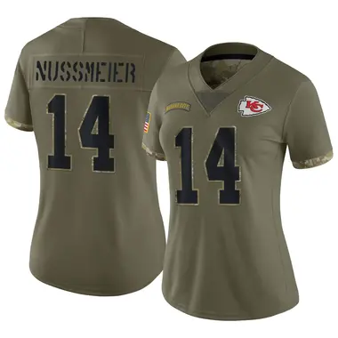 Garrett Nussmeier Women's Limited Olive Kansas City Chiefs 2022 Salute To Service Jersey