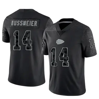 Garrett Nussmeier Youth Limited Black Kansas City Chiefs Reflective Jersey