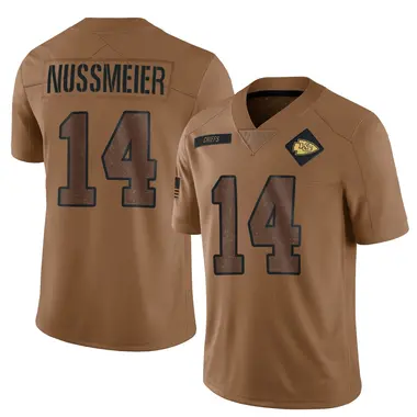 Garrett Nussmeier Youth Limited Brown Kansas City Chiefs 2023 Salute To Service Jersey