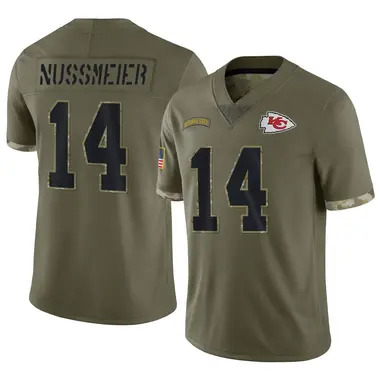 Garrett Nussmeier Youth Limited Olive Kansas City Chiefs 2022 Salute To Service Jersey