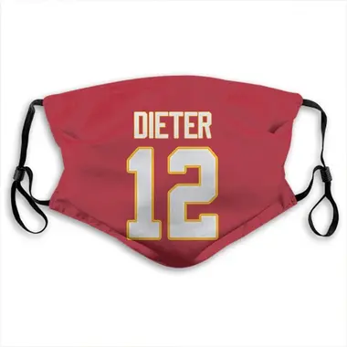 Gehrig Dieter Name & Number Red Kansas City Chiefs Face Mask