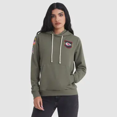 Women's Olive Kansas City Chiefs 2025 Salute to Service Sideline Hoodie